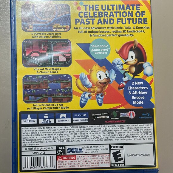 GREAT DEAL! Barely used SONIC MANIA PLUS for PS4 - Playstation game disc! - Picture 2 of 3